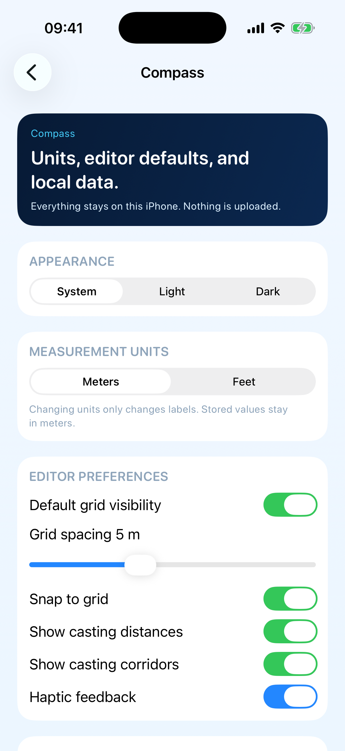 Compass preferences
